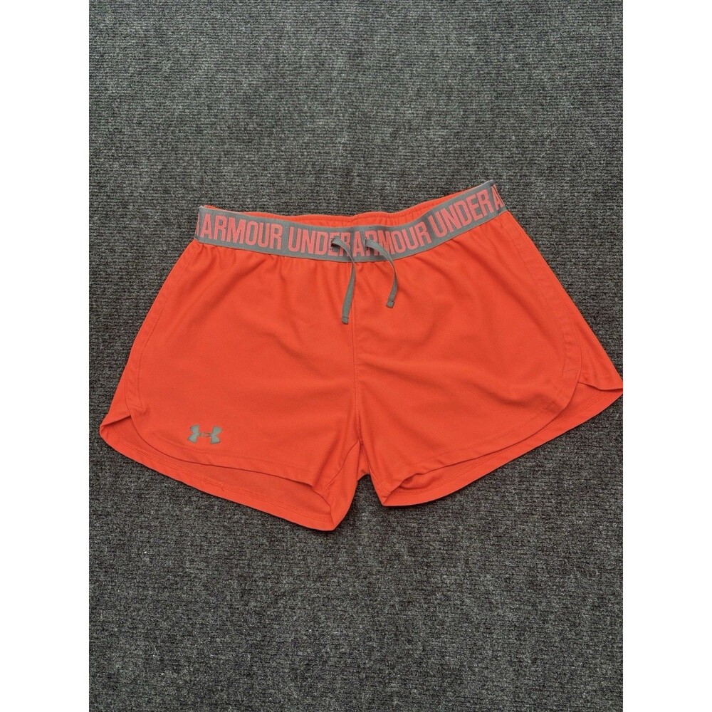 Under Armour HeatGear Play Up 3.0 Shorts Womens Medium Coral Red Athletic Gym